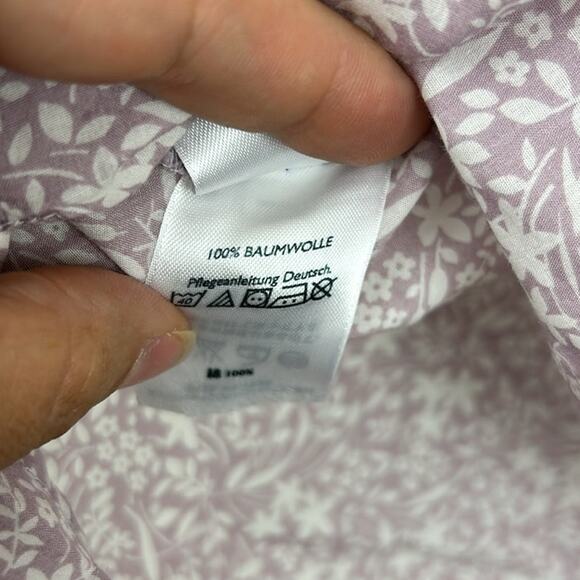 Eddie Bauer Women’s Large Lavender Floral Lightweight Cotton Long Sleeve Blouse - Picture 6 of 6